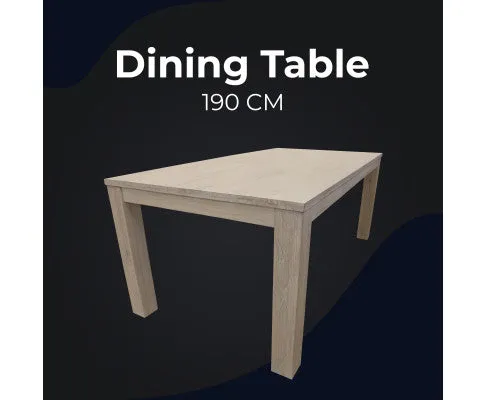 Foxglove Dining Table 190cm Solid Mt Ash Wood Home Dinner Furniture - White