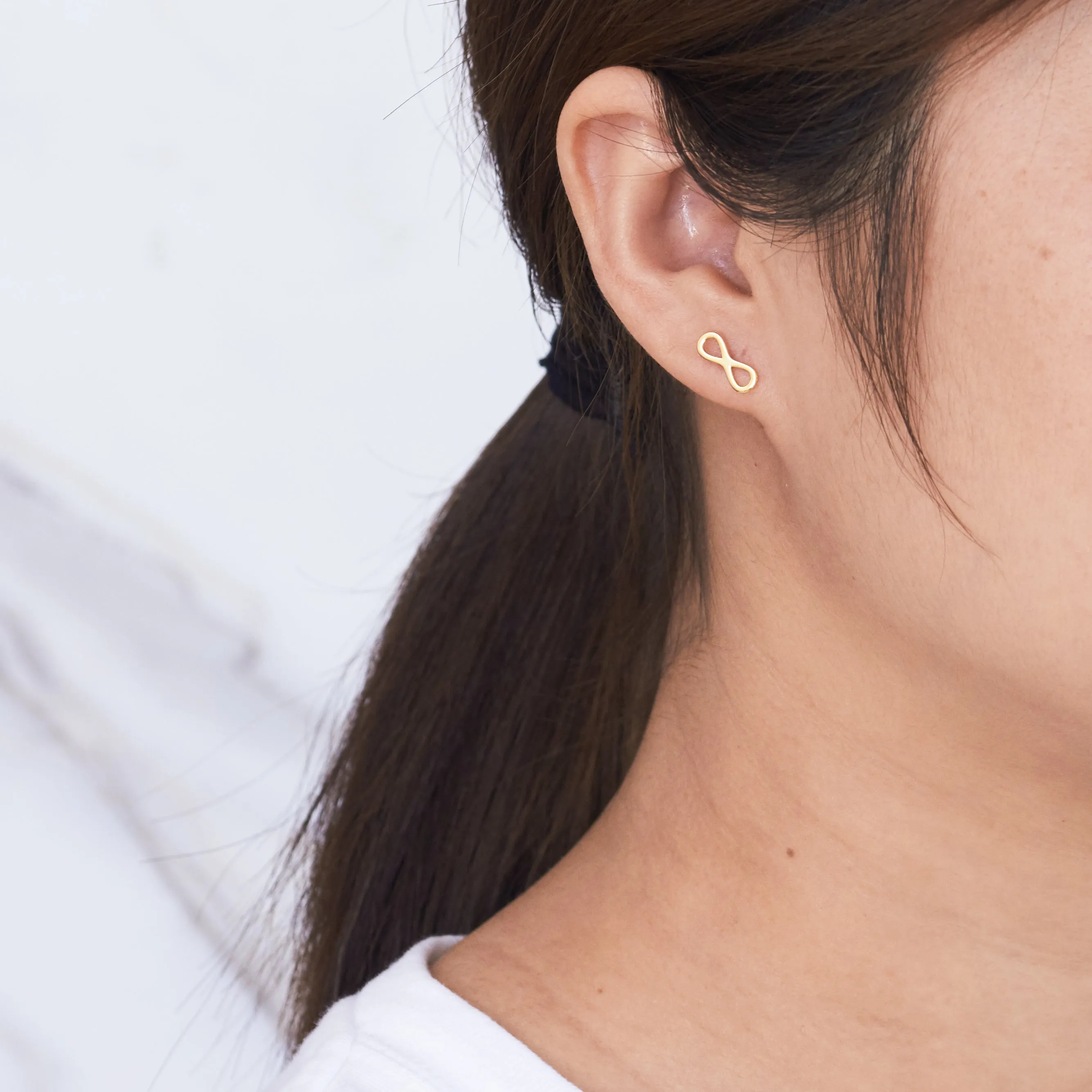 Gold Plated Infinity Stud Earrings