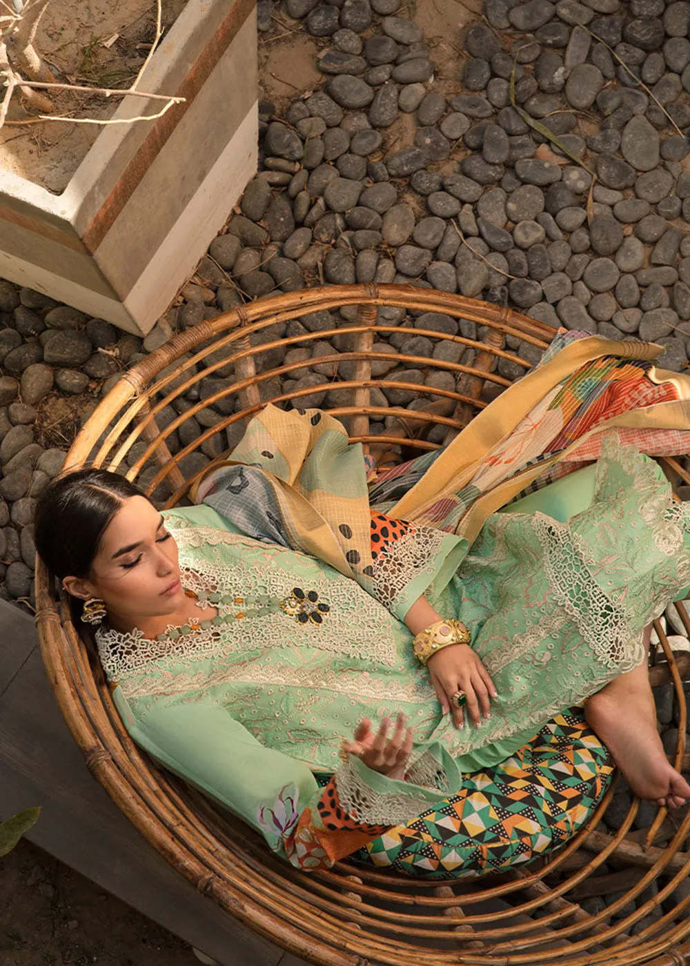 Green Luxury Lawn Suit | Rang Rasiya | Florence Lawn '23 | HAZEL - D9