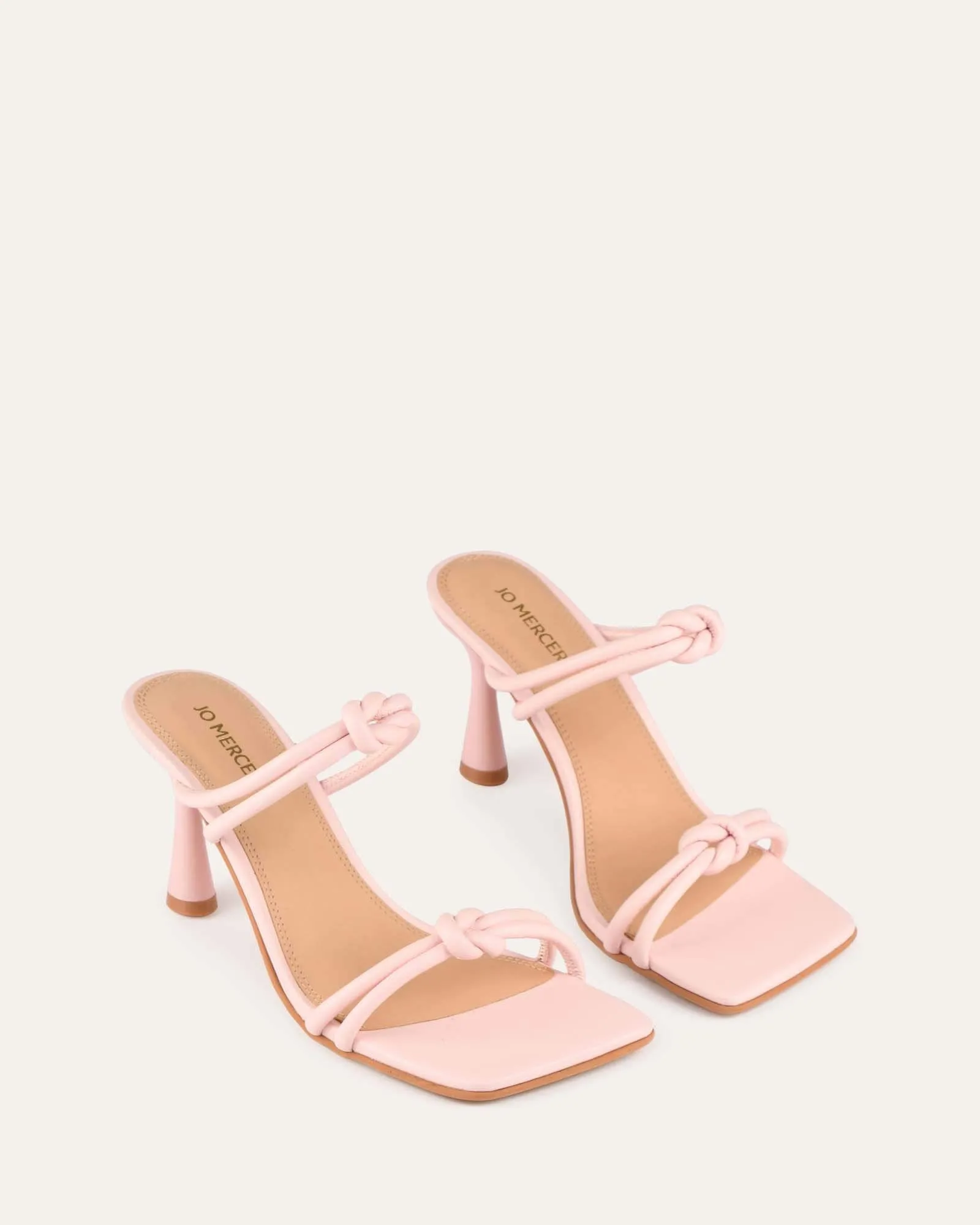 HARLOW HIGH HEEL SANDALS SOFT PINK LEATHER