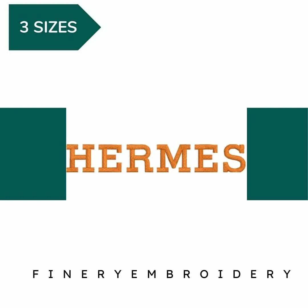 Hermes logo  Embroidery Motif- Embroidery Design