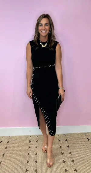 High Appeal Black Studded Dress