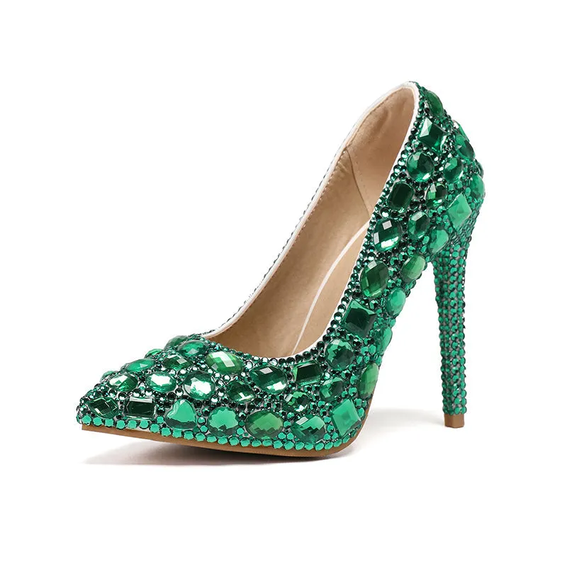 High Heels with Diamonds Evening Party Shoes