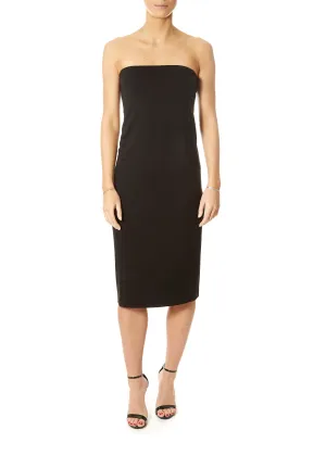 'Ikis' Strapless Black Jersey Dress