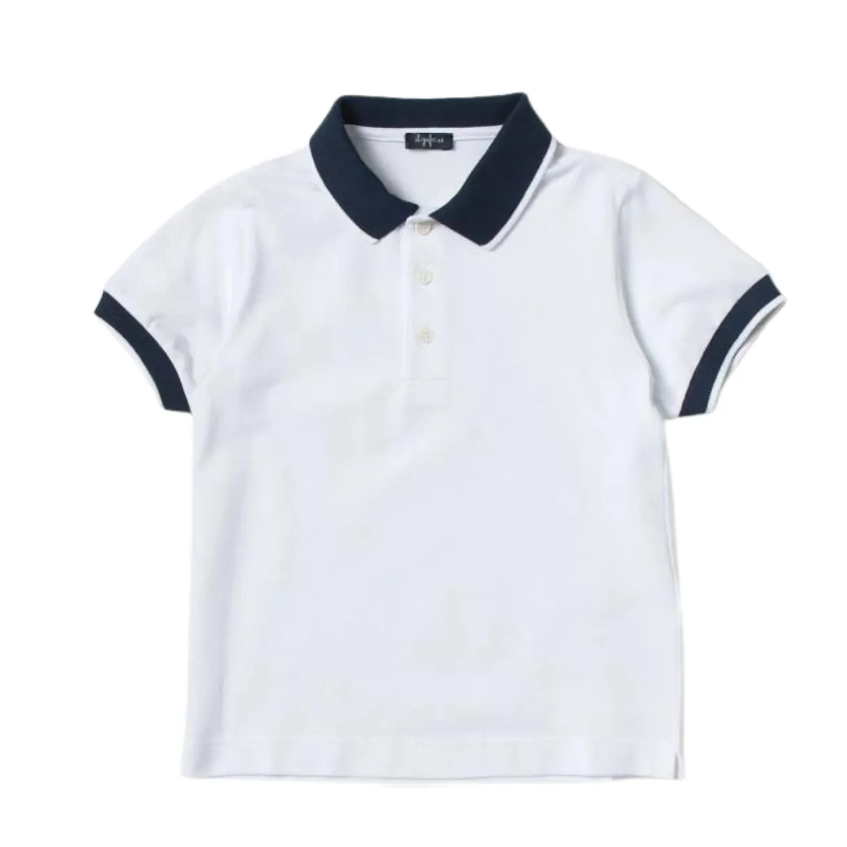 ILG White and Navy Blue Short Sleeve Polo