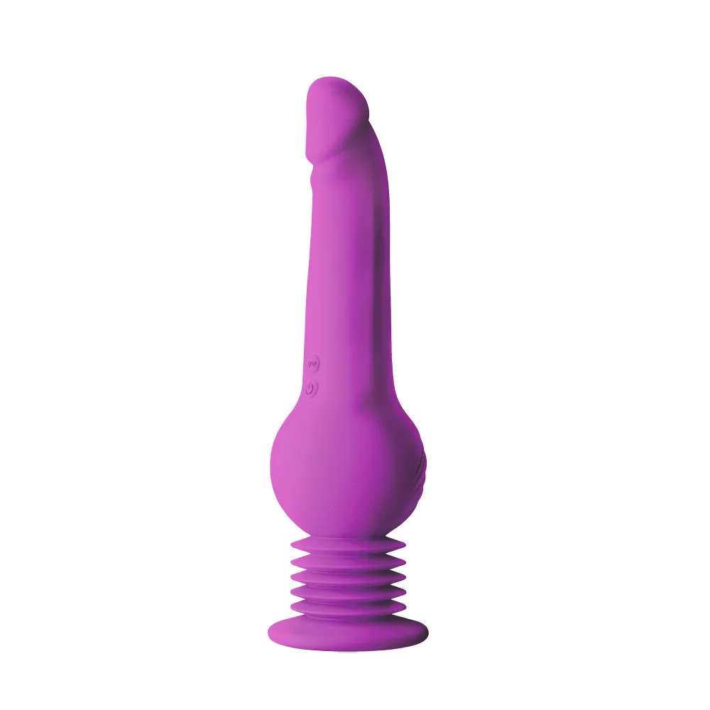 Impressions By Blush® | New York Gyro-Quake™ 9.75 Inch Vibrating & Thumping G Spot Dildo – Platinum Cured Silicone - Purple