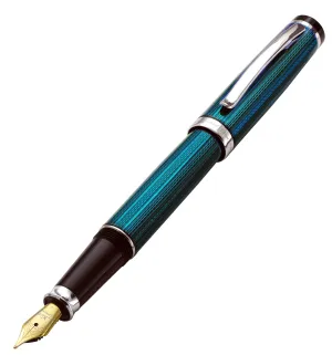 Incognito Diamond-Cut Lacquered Brass Fountain Pen (Fine Nib) - Deep Blue