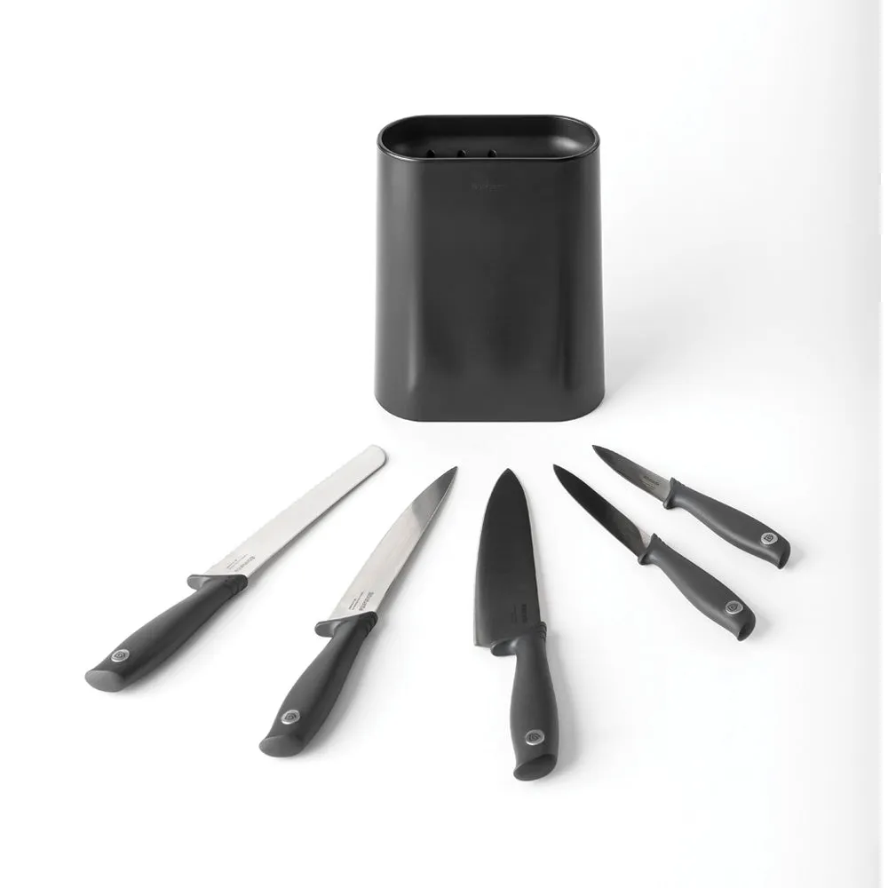 Knife Block Plus Knives- Dark Grey