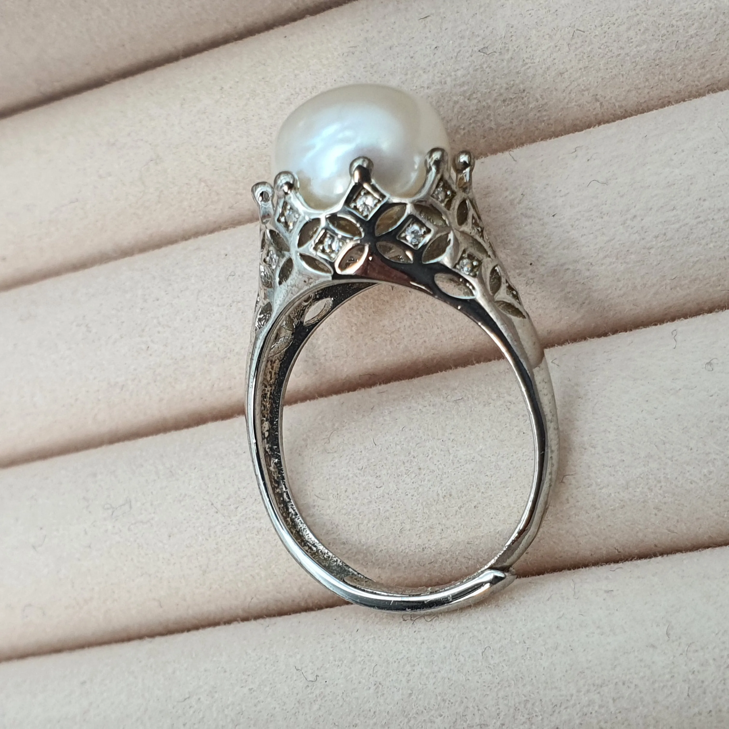 Large Freshwater Cultured Pearl Ring, Sterling Silver