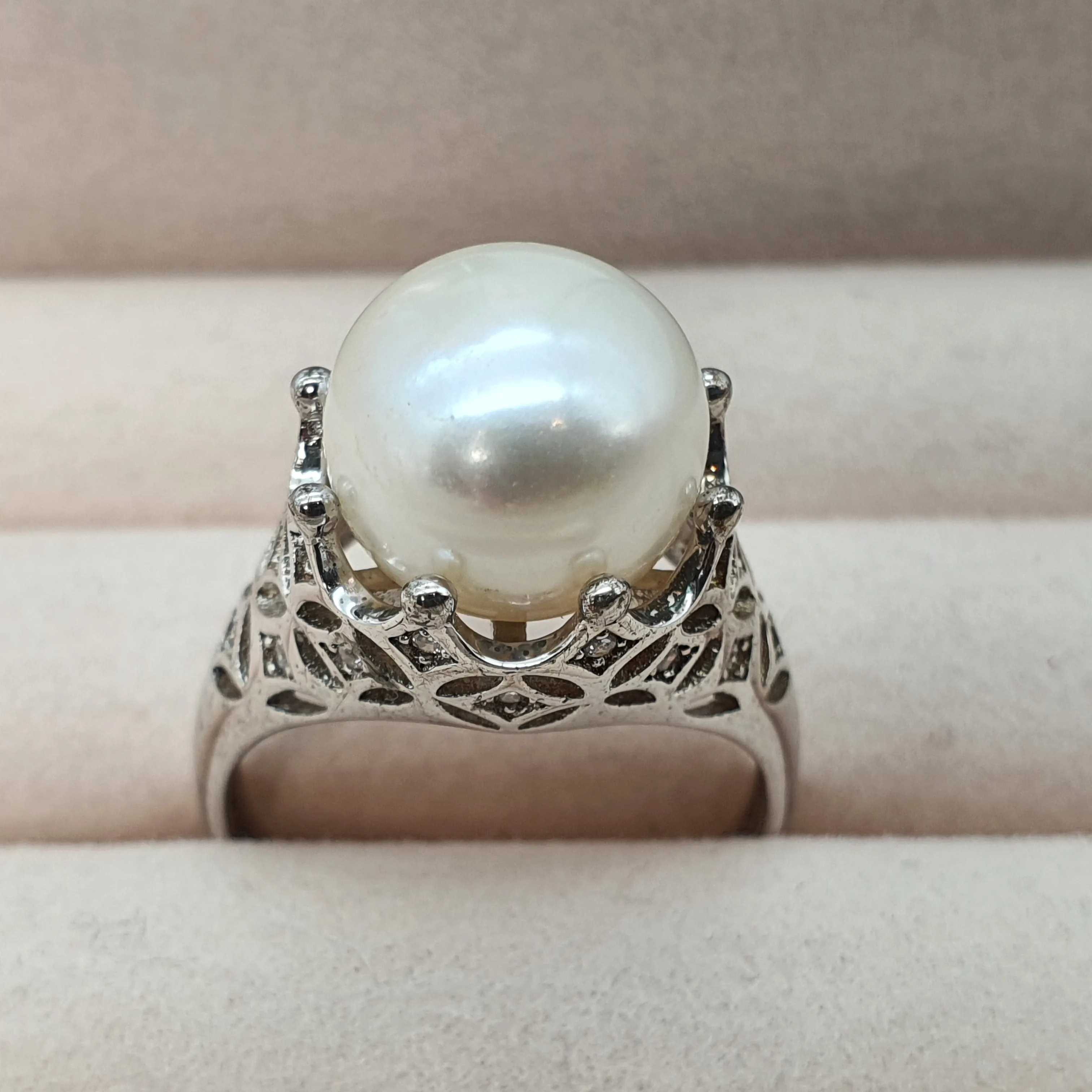 Large Freshwater Cultured Pearl Ring, Sterling Silver