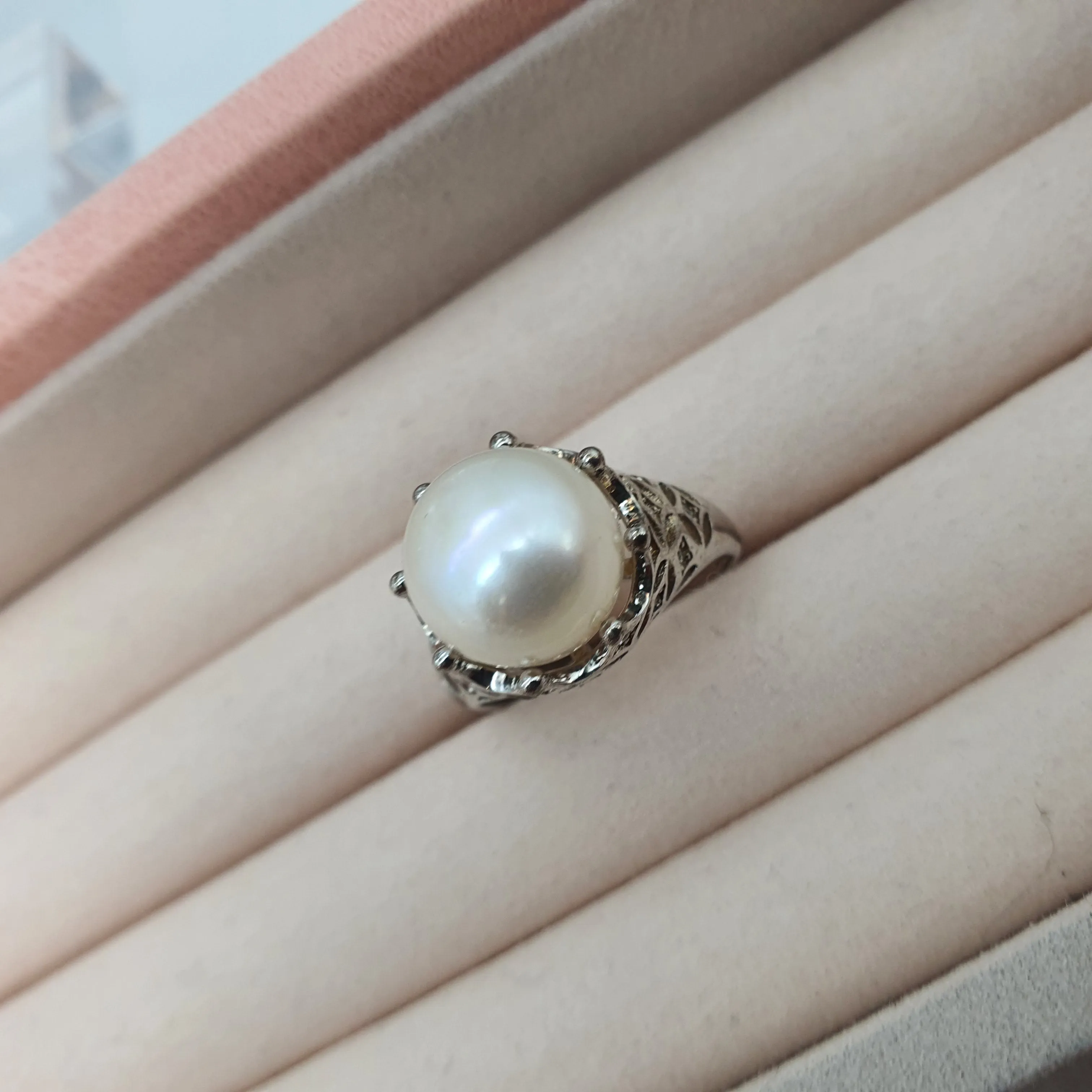 Large Freshwater Cultured Pearl Ring, Sterling Silver