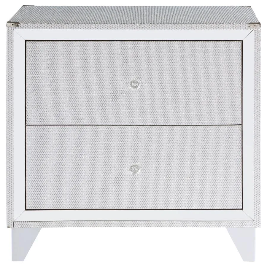 Larue - 2-Drawer Nightstand - Silver