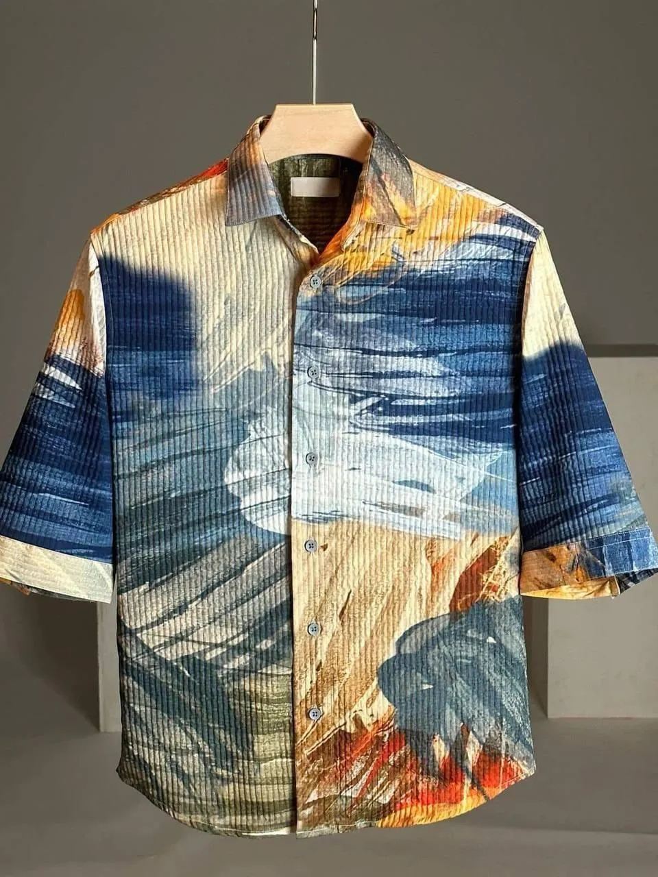 Latest Men's High-Quality Texture Printed Premium Shirt