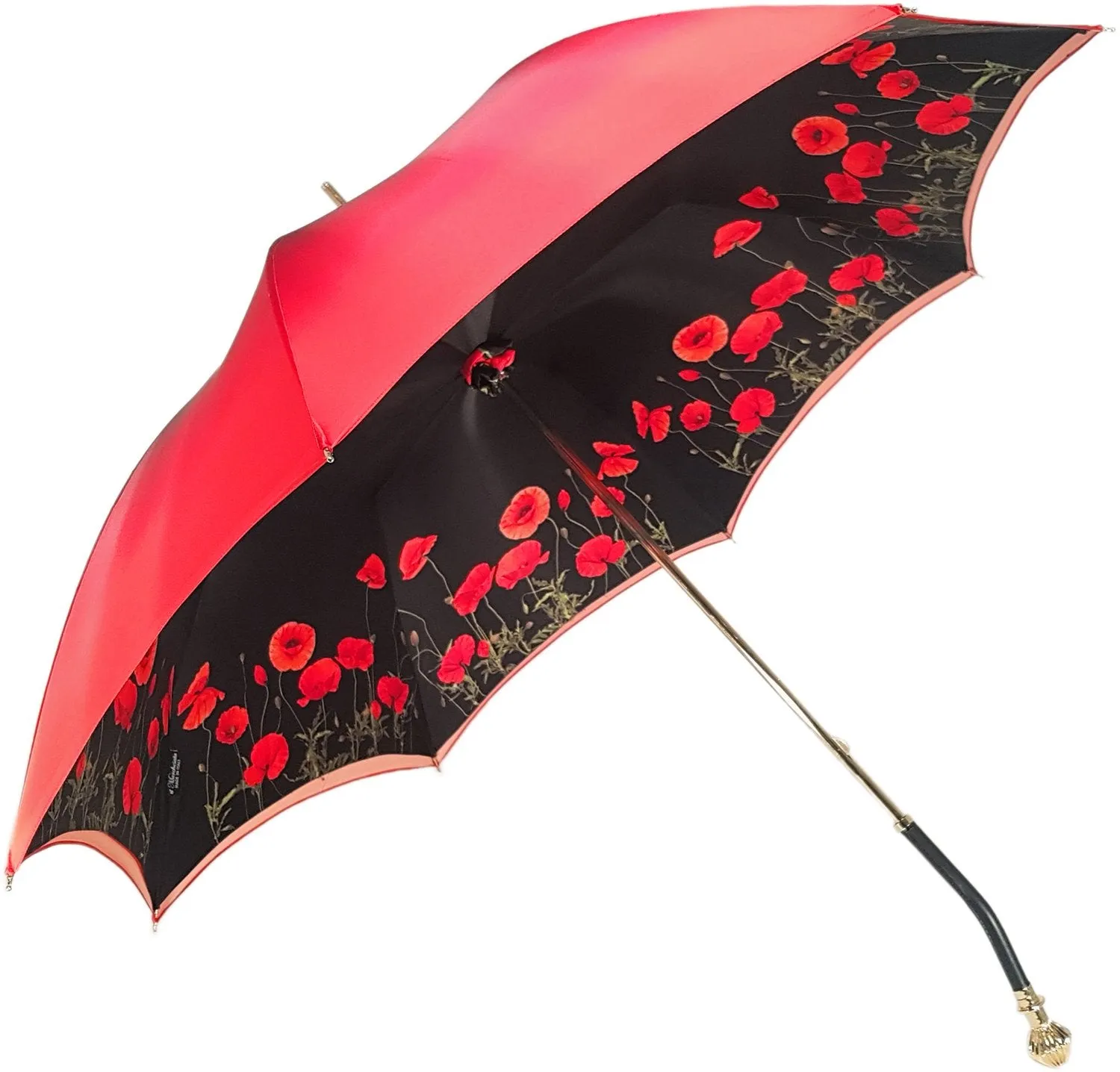 Lovely Red Shade Umbrella, New Flowered Exclusive By il Marchesato