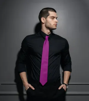 Magenta Satin tie | high-quality necktie