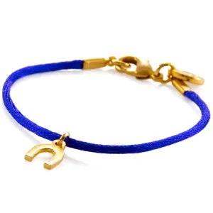 Mini Horseshoe Charm Satin Cord Bracelet