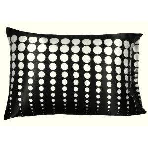 Modern, Monochromatic Decorative Pillow, Black with White Polka Dots