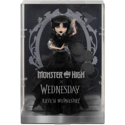 Monster High x Wednesday Collectible Rave'N Wednesday Doll in Black Gown