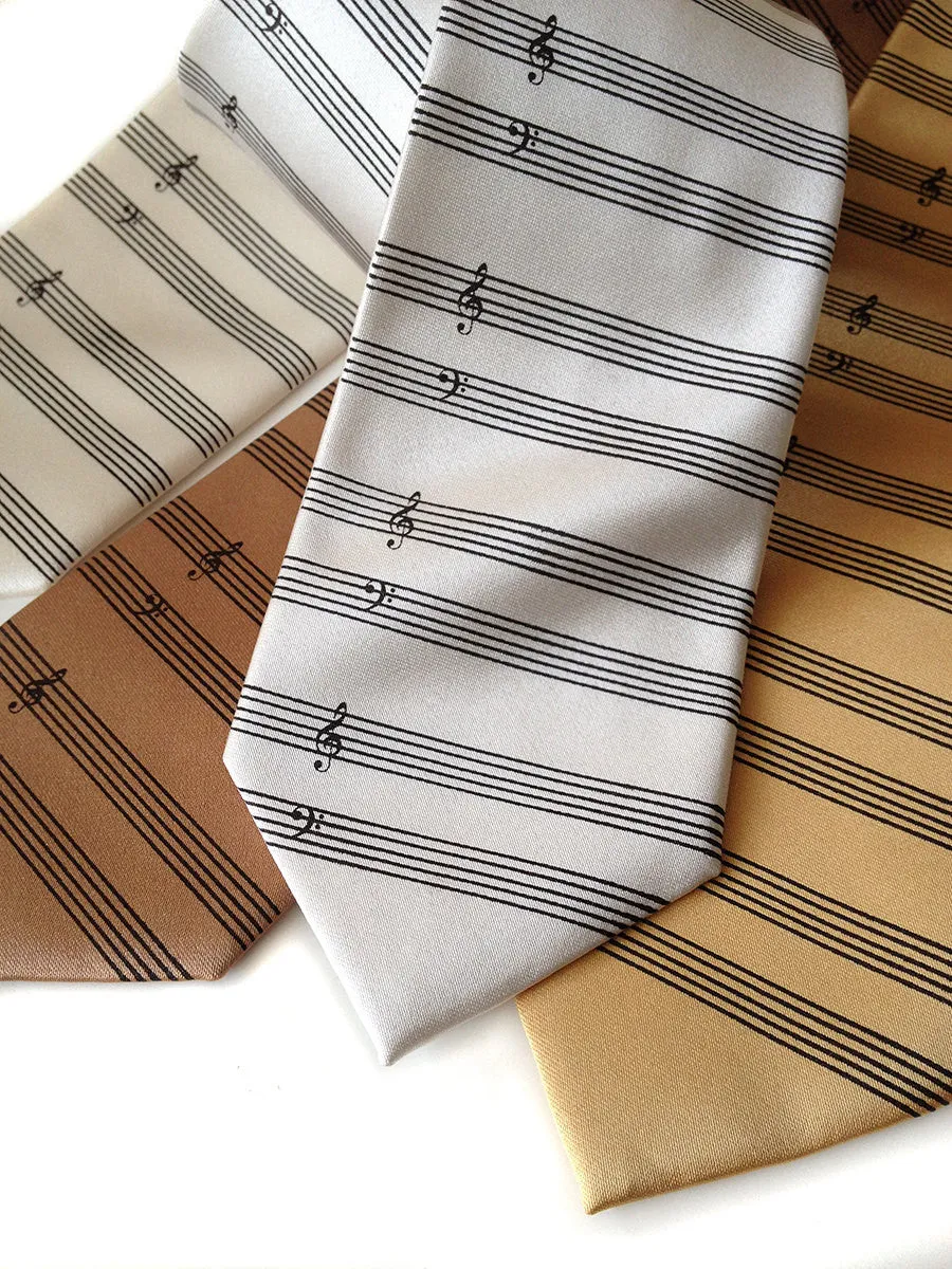 Music Manuscript Paper Silk Necktie