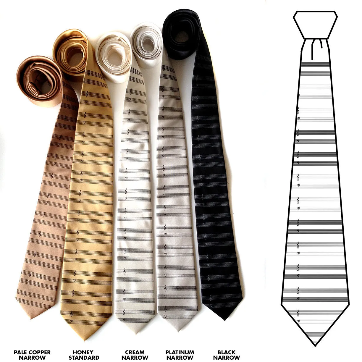 Music Manuscript Paper Silk Necktie