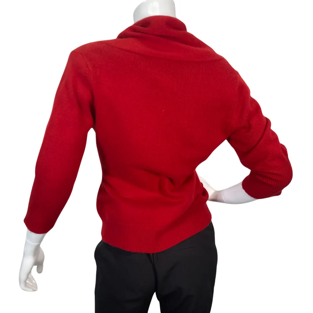 Neiman Marcus The Cashmere Collection Red Cardigan