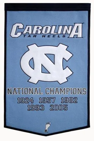 North Carolina Tar Heels Winning Streak Genuine Wool Dynasty Banner (24"x36")