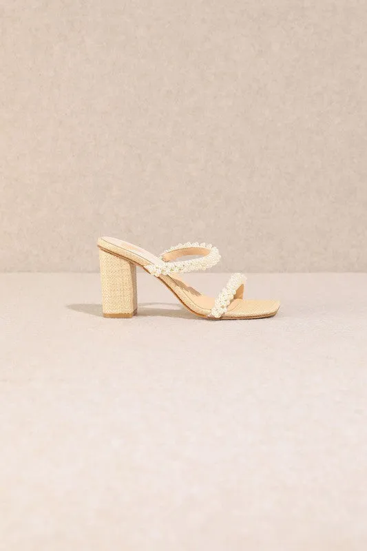 Off White Summer Pearl High Heel Sandals