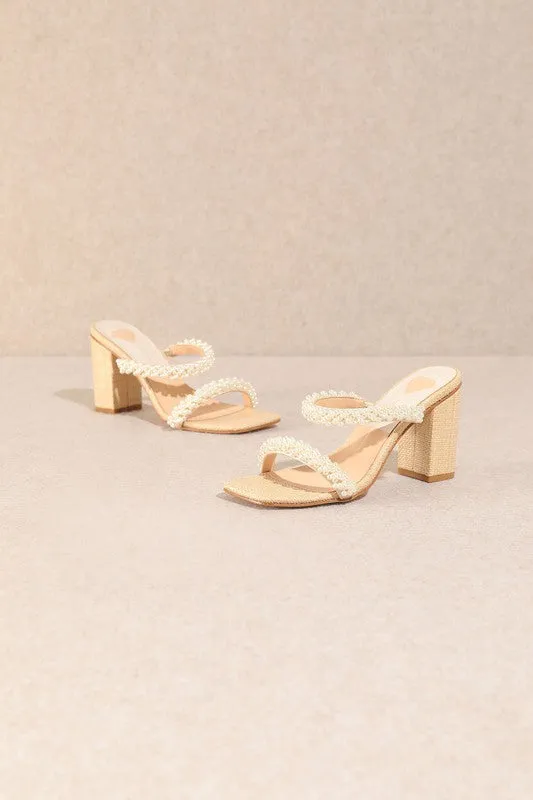 Off White Summer Pearl High Heel Sandals