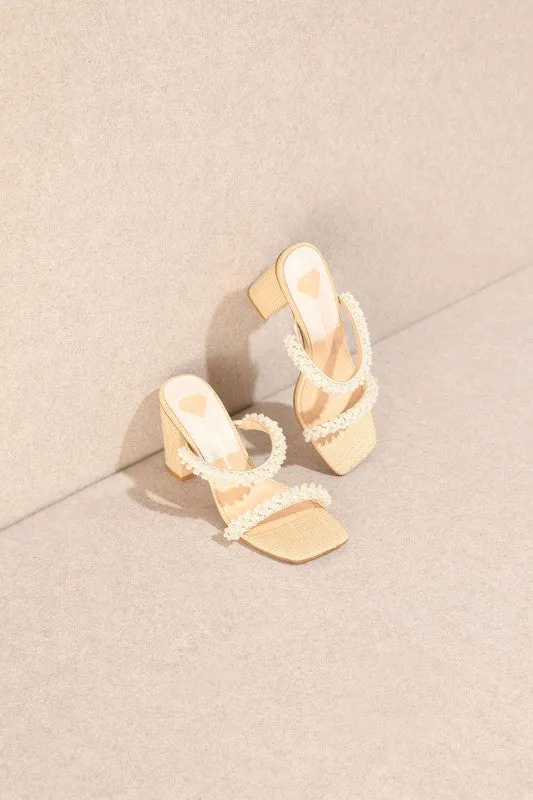 Off White Summer Pearl High Heel Sandals