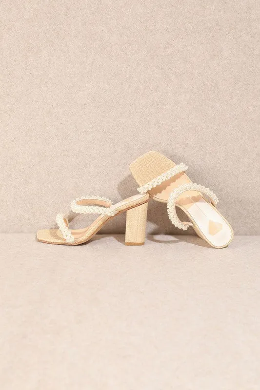 Off White Summer Pearl High Heel Sandals