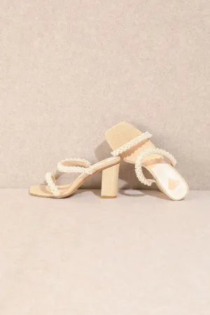 Off White Summer Pearl High Heel Sandals