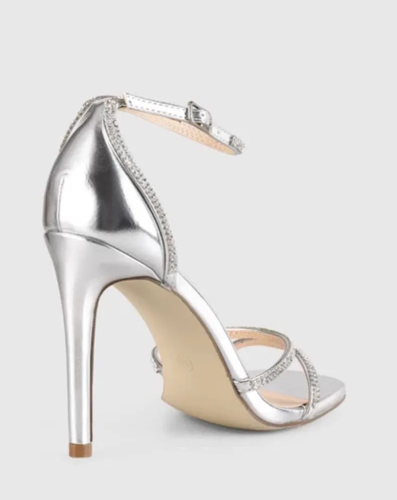 Ormond Diamante Heels - Silver Smooth