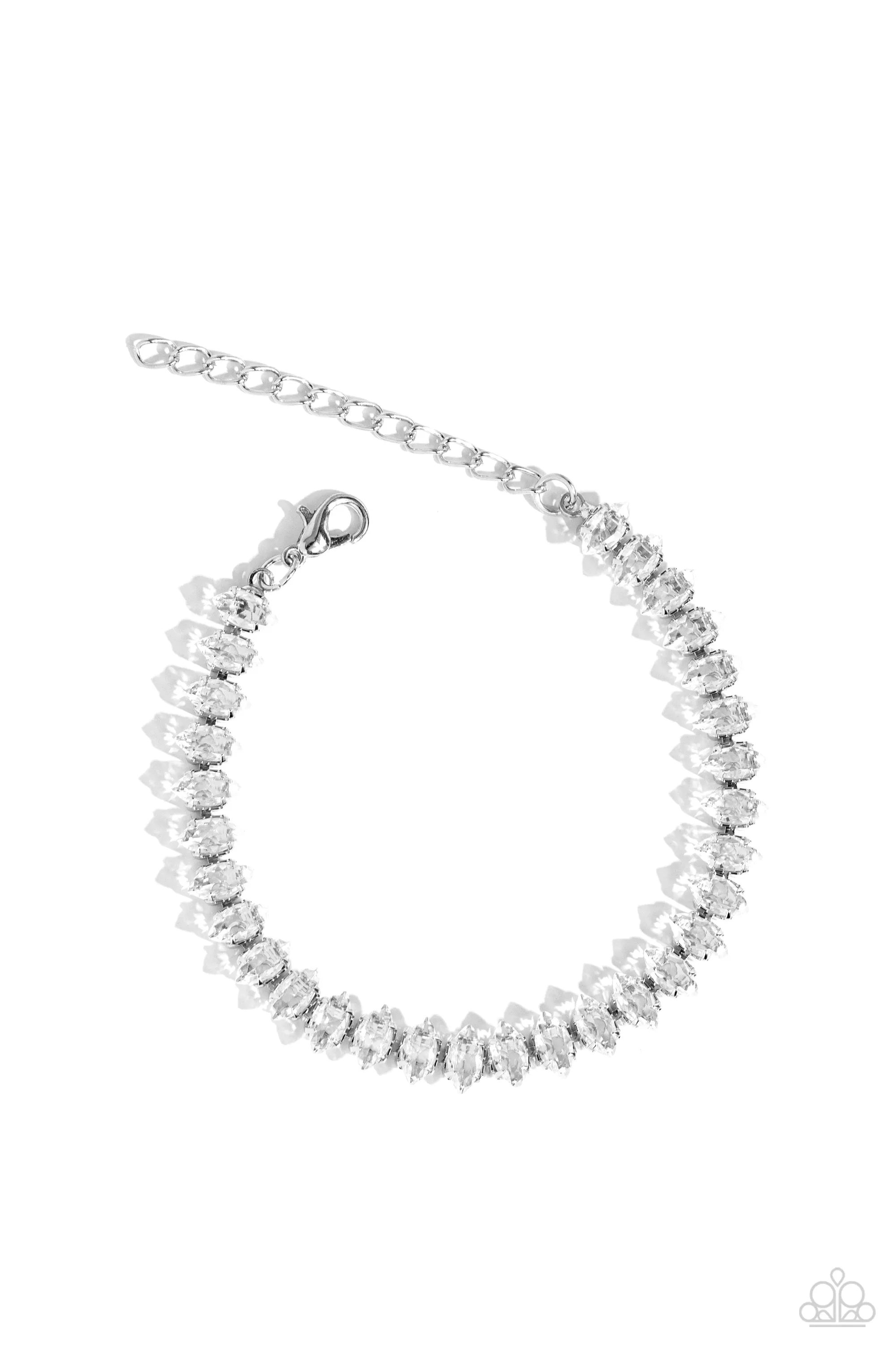 Paparazzi Glittery Genre Necklace White & Marquise Masterpiece Bracelet White