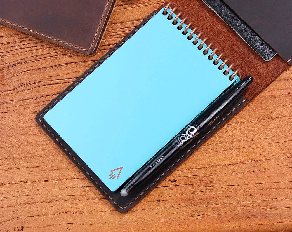 Personalized Real Genuine Leather notepad Cover for Rocketbook Everlast Mini Pocket Notebook