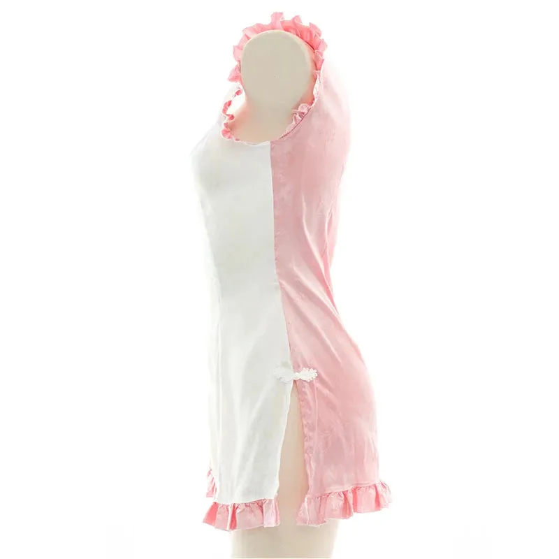 Pink Princess Cheongsam High Slit Dress