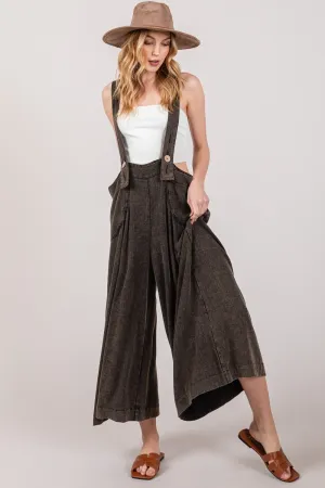 SAGE   FIG Full Size Wide Strap Wide Leg Overalls