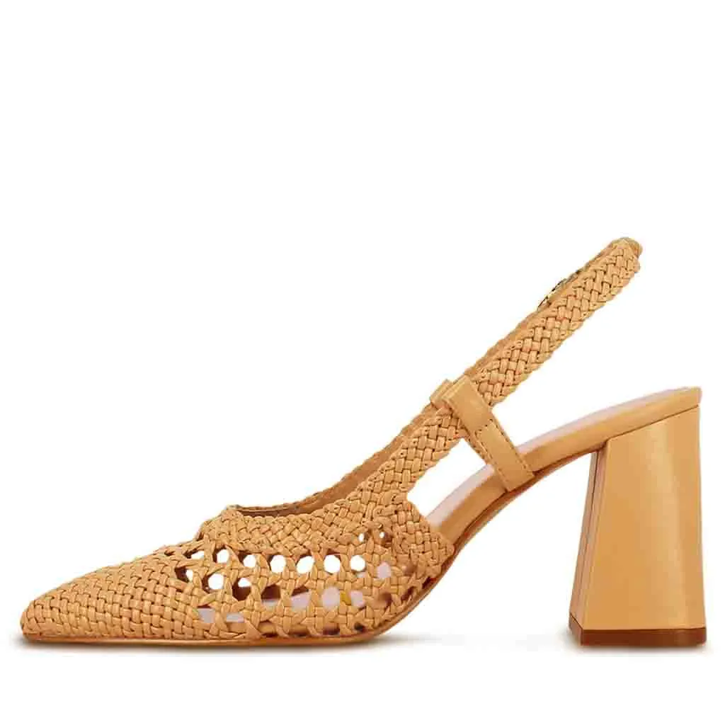 Saint Delaney Ocra Hand Woven Leather Block Heels