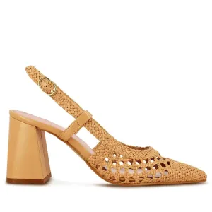 Saint Delaney Ocra Hand Woven Leather Block Heels