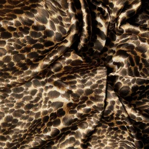 Satin Pillowcase, Leopard African Animal Print. Gold, Brown, Black.