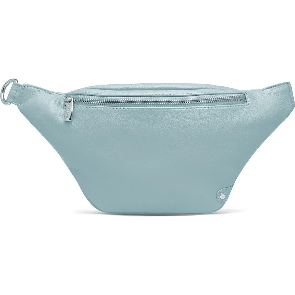 Soft leather bumbag in high quality / 12556 - Dusty Blue