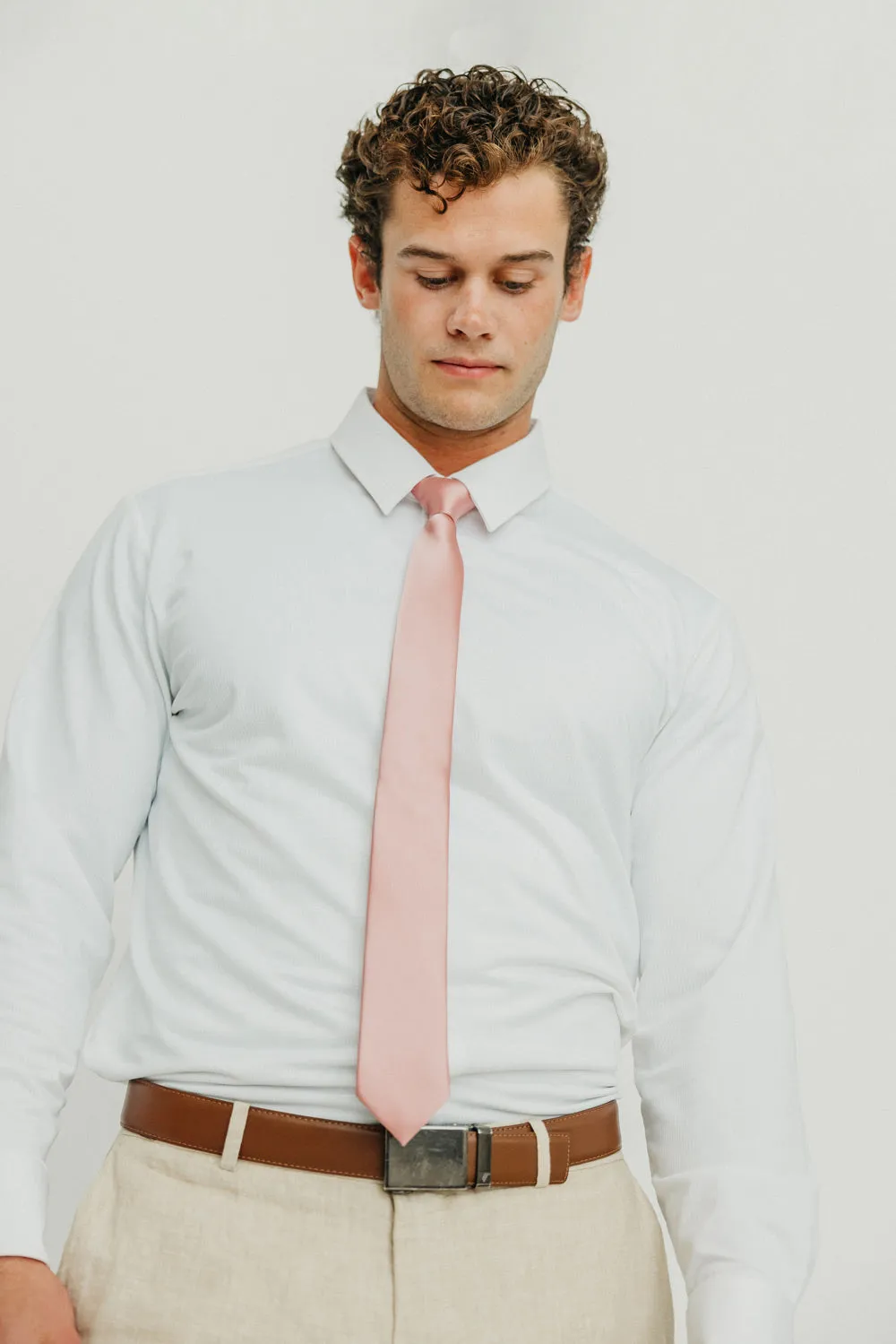 Solid Mauve Satin Tie