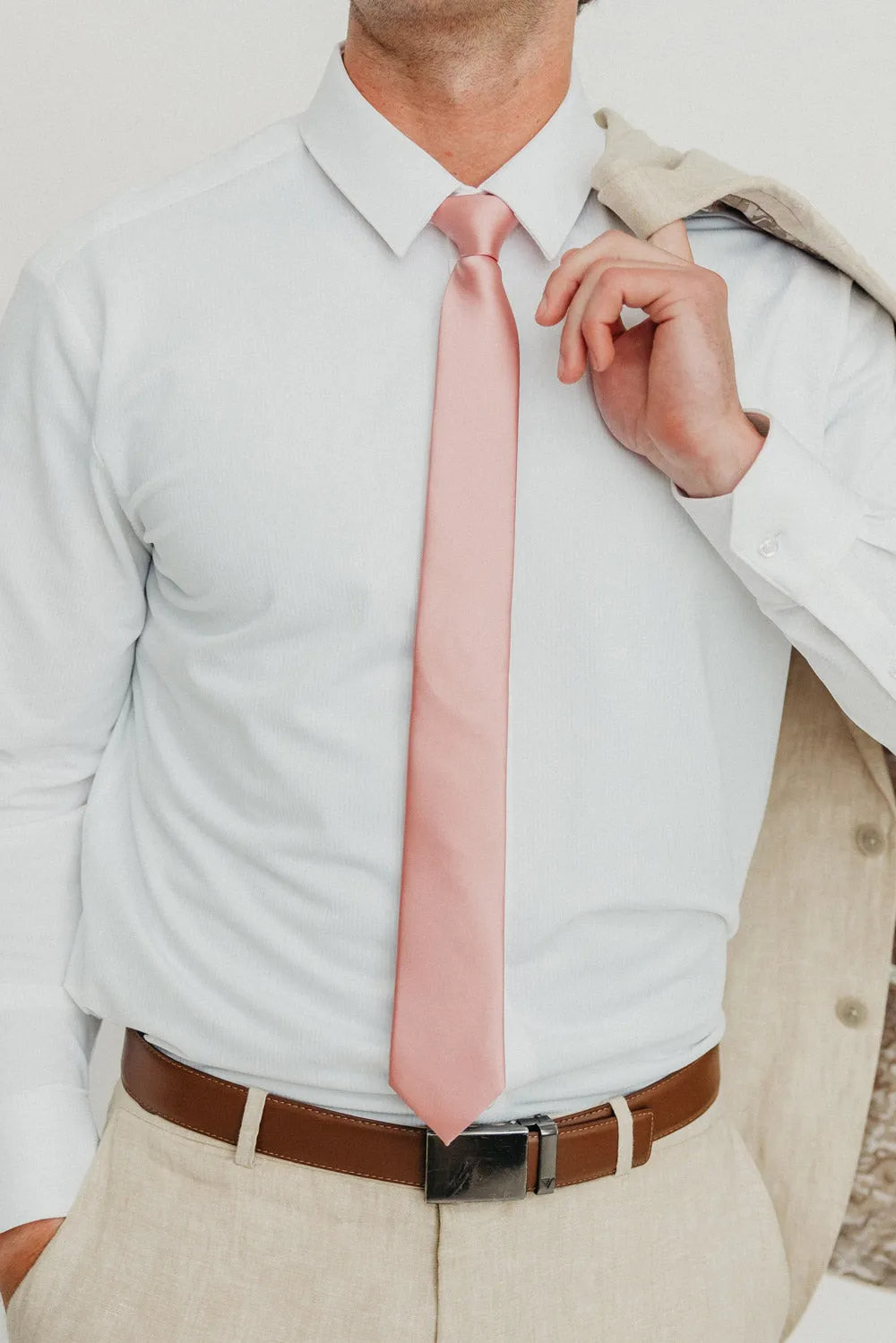 Solid Mauve Satin Tie