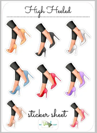 Sticker Sheet 56 Set of little planner stickers High Heels