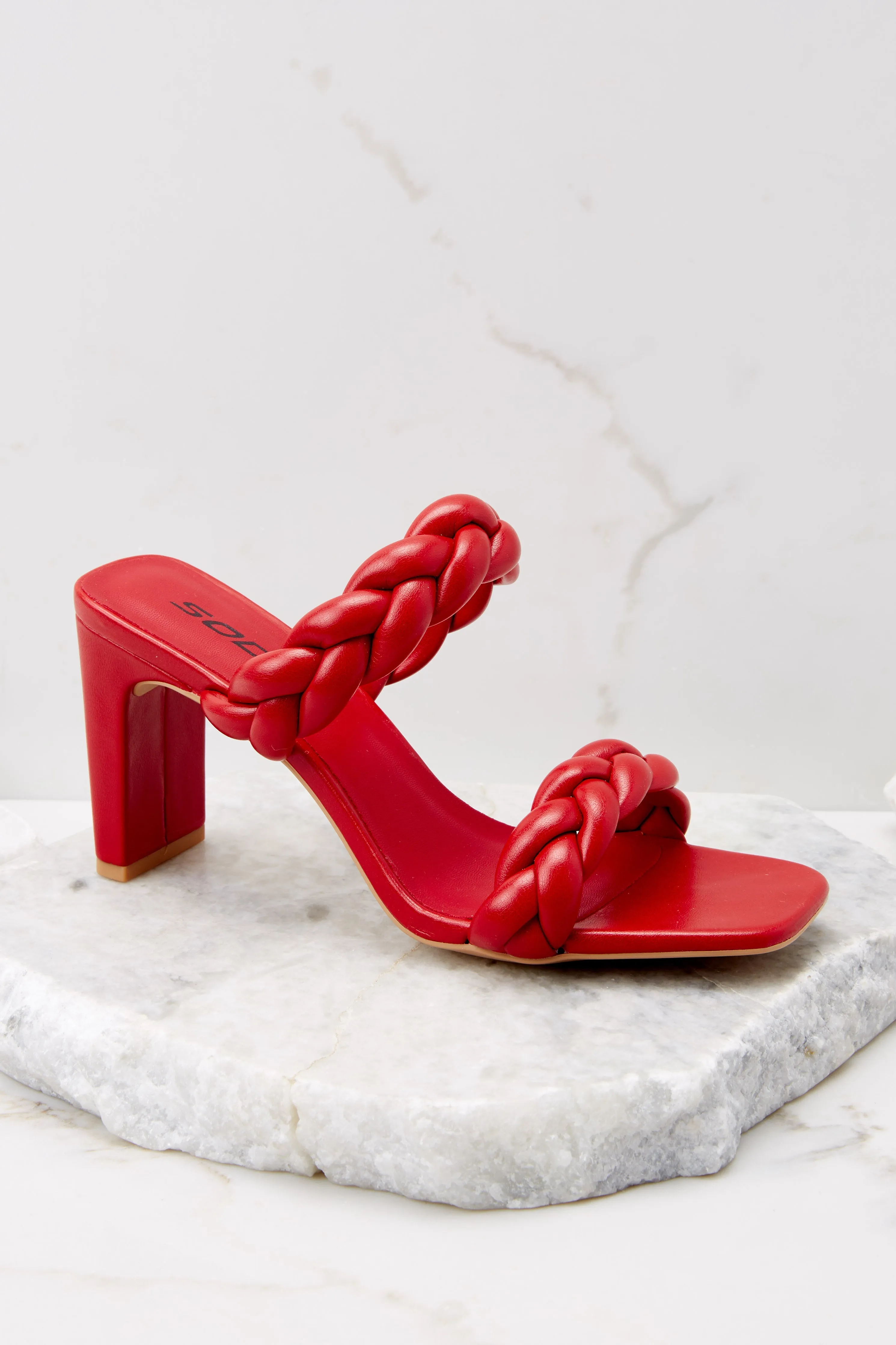 The Final Step Red Braided Heels