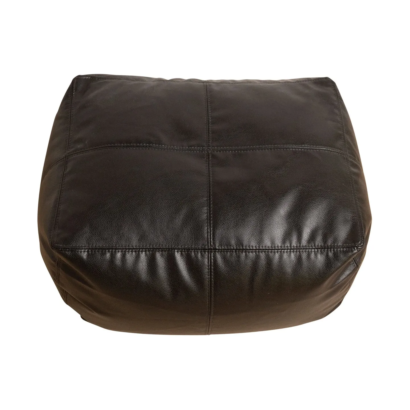 The Footsie Vegan Leather Bean Bag Ottoman in Black