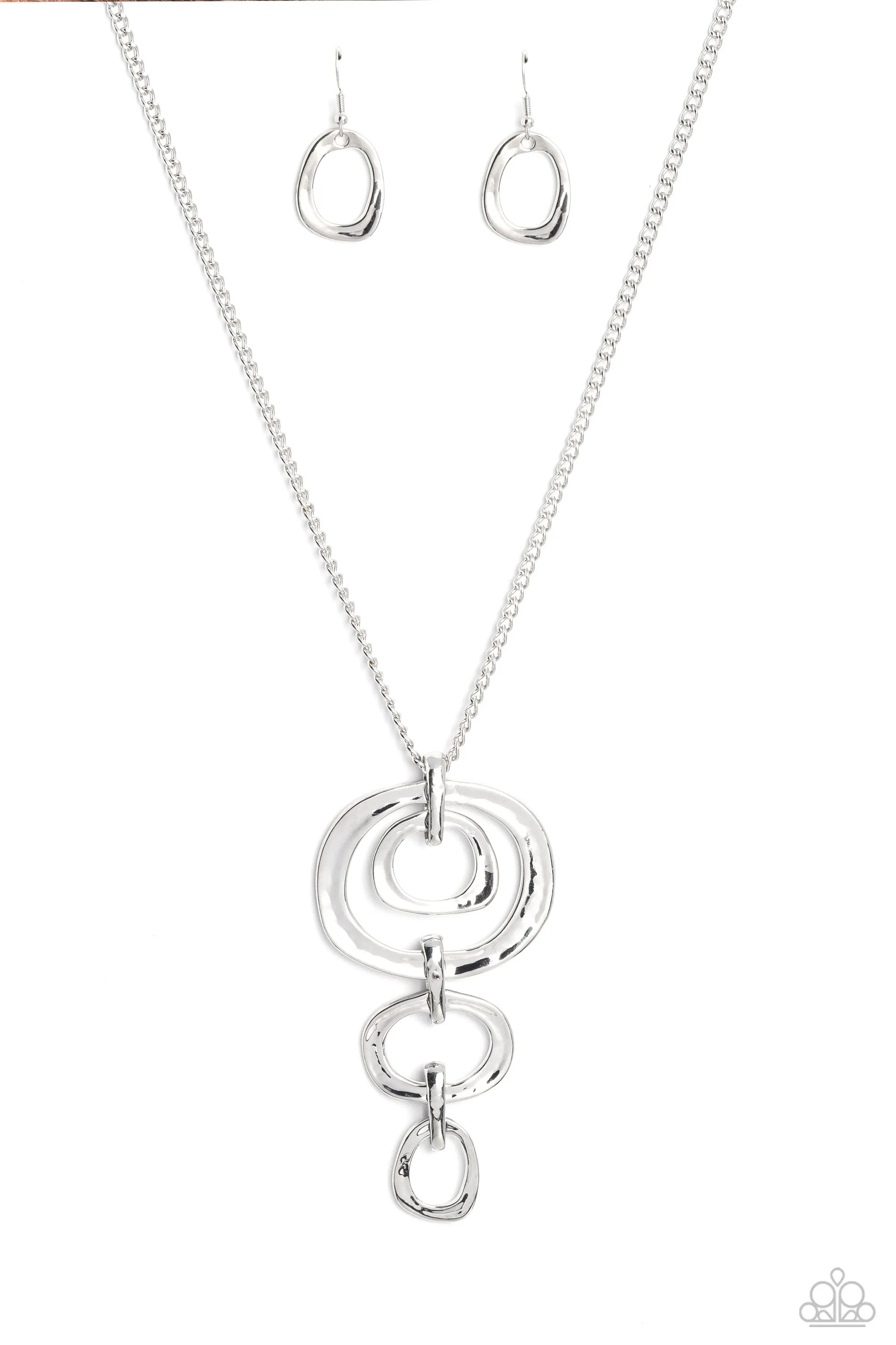 Tranquil Trickle - Silver Necklace - Paparazzi Accessories