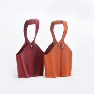 Vintage Vegetable Tanned Cowhide Leather Red Wine Holster