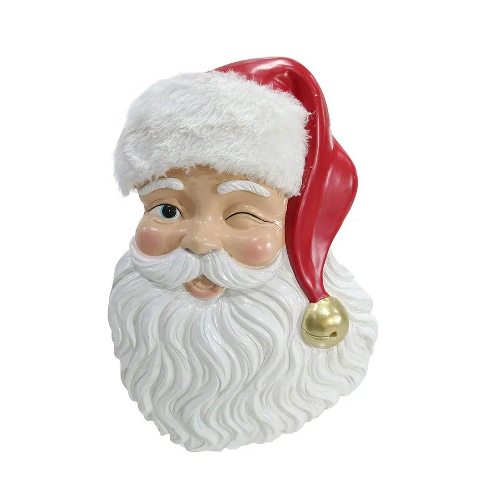 Winking Santa Plaque with Hat